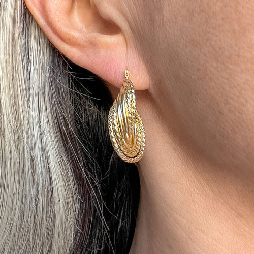 Vintage Multi Wire Hoop Earrings sold by Doyle and Doyle an antique and vintage jewelry boutique