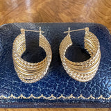 Vintage Multi Wire Hoop Earrings sold by Doyle and Doyle an antique and vintage jewelry boutique