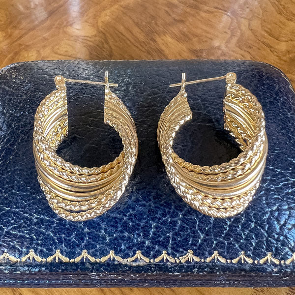 Vintage Multi Wire Hoop Earrings sold by Doyle and Doyle an antique and vintage jewelry boutique