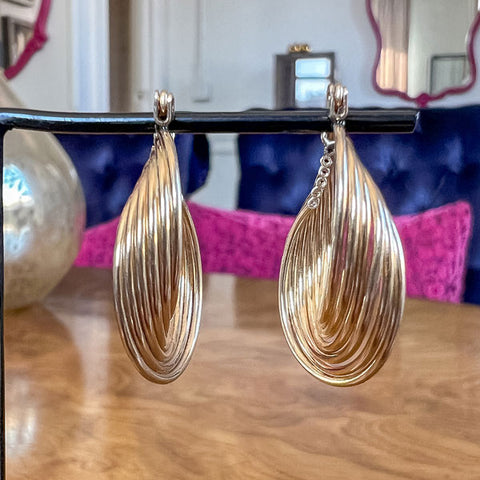Vintage Multi Wire Hoop Earrings