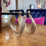 Vintage Gold Multi Wire Hoop Earrings sold by Doyle and Doyle an antique and vintage jewelry boutique