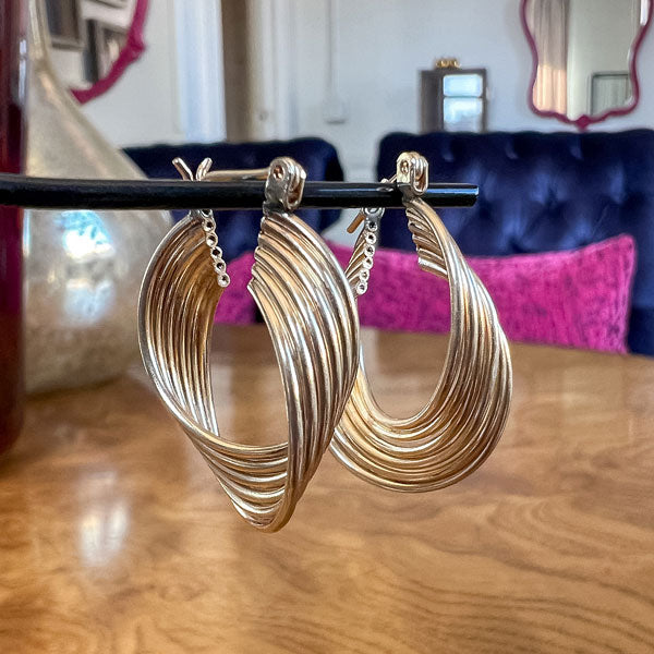 Vintage Gold Multi Wire Hoop Earrings sold by Doyle and Doyle an antique and vintage jewelry boutique