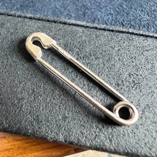 Vintage white gold safety pin charm, form Doyle & Doyle vintage and antique jewelry