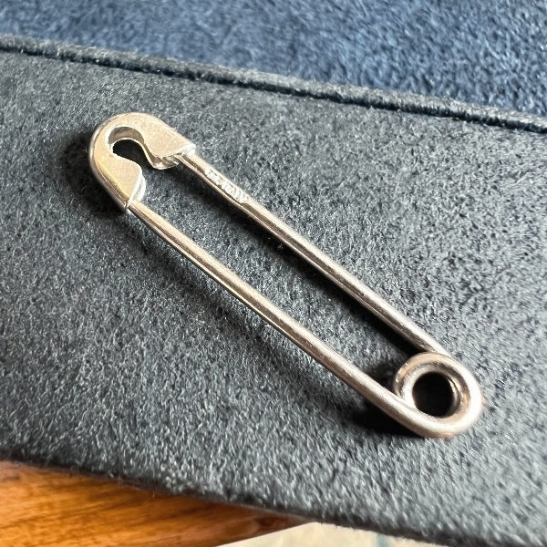 Vintage white gold safety pin charm, form Doyle & Doyle vintage and antique jewelry