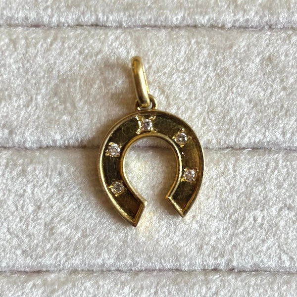 Vintage Diamond Horseshoe Pendant