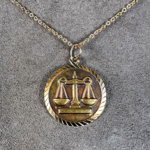 Vintage Libra Scale Pendant sold by Doyle and Doyle an antique and vintage jewelry boutique