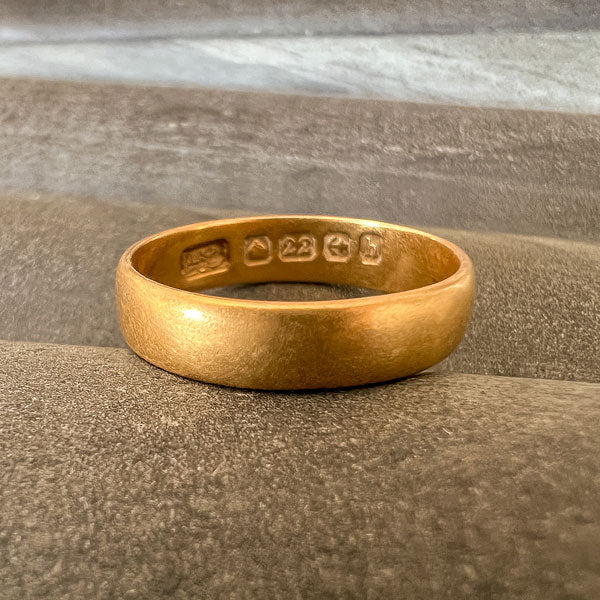Vintage Half Round Wedding Band sold by Doyle and Doyle an antique and vintage jewelry boutique
