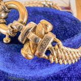 Vintage Gold Link & Sapphire Cabochon Bracelet signed "guilio marotto", from Doyle & Doyle antique and vintage jewelry boutique