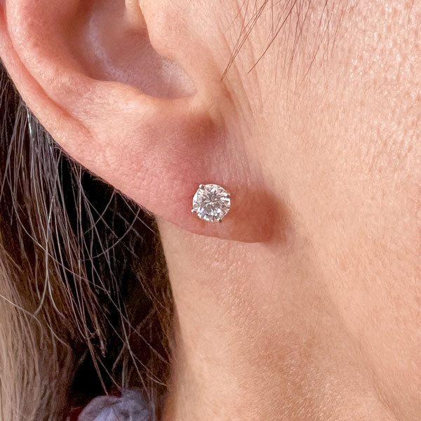 Vintage Diamond Stud Earrings, 0.80ctw. sold by Doyle and Doyle an antique and vintage jewelry boutique