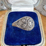 Vintage Filigree Engagement Ring, RBC 0.65ct sold by Doyle and Doyle an antique and vintage jewelry boutique