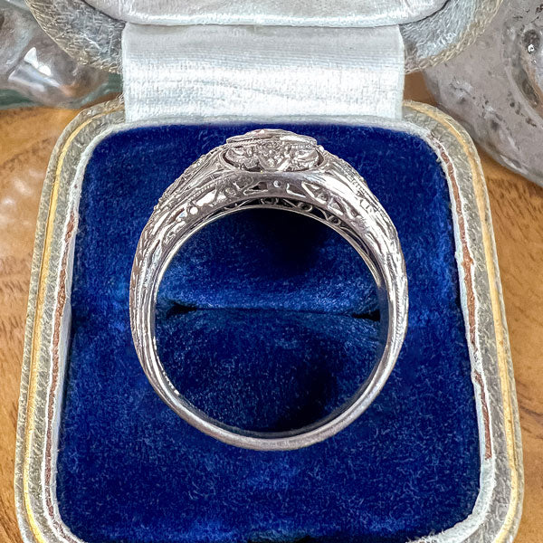 Vintage Filigree Engagement Ring, RBC 0.65ct sold by Doyle and Doyle an antique and vintage jewelry boutique