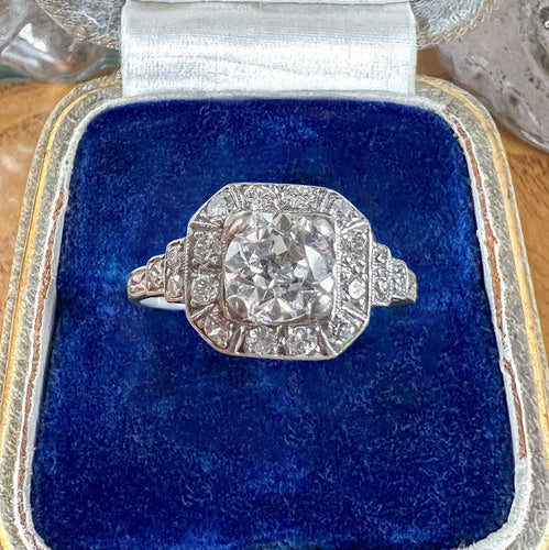Vintage Engagement Ring, Old Euro 0.55 sold by Doyle and Doyle an antique and vintage jewelry boutique