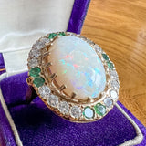 Vintage Opal, Emerald, & Diamond Ring, from Doyle & Doyle antique and vintage jewelry boutique
