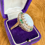 Vintage Opal, Emerald, & Diamond Ring, from Doyle & Doyle antique and vintage jewelry boutique