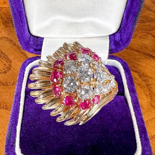 Retro Diamond & Ruby Ring, from Doyle & Doyle antique and vintage jewelry boutique