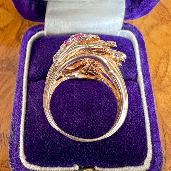 Retro Diamond & Ruby Ring sold by Doyle and Doyle an antique and vintage jewelry boutique