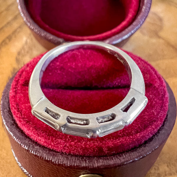 Vintage Baguette Diamond Wedding Band Ring sold by Doyle and Doyle an antique and vintage jewelry boutique