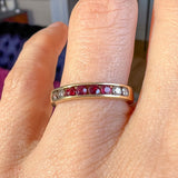 Vintage Ruby & Diamond Wedding Band Ring sold by Doyle and Doyle an antique and vintage jewelry boutique