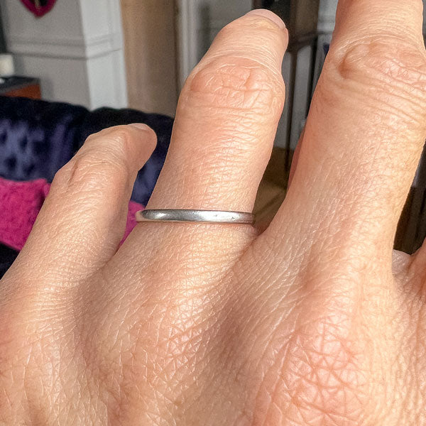 Vintage Platinum Wedding Band Ring sold by Doyle and Doyle an antique and vintage jewelry boutique