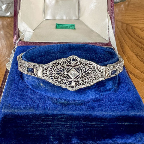 Vintage Diamond Filigree Bracelet
