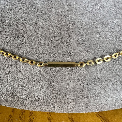 Vintage Bar Link Chain Necklace sold by Doyle and Doyle an antique and vintage jewelry boutique