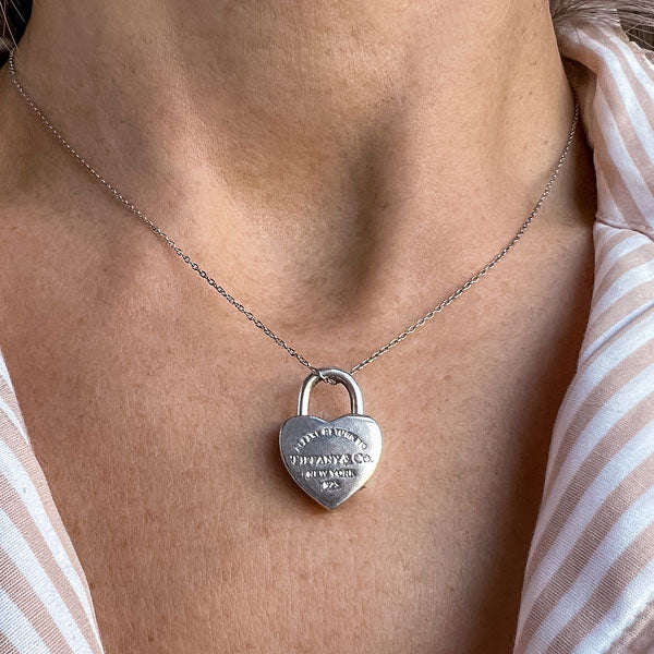 Vintage Tiffany & Co Return to Heart Lock Necklace