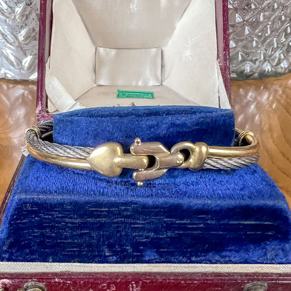 Estate Two-toned Heart Motif Bracelet sold by Doyle and Doyle an antique and vintage jewelry boutique