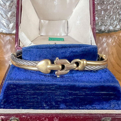 Estate Two-toned Heart Motif Bracelet sold by Doyle and Doyle an antique and vintage jewelry boutique