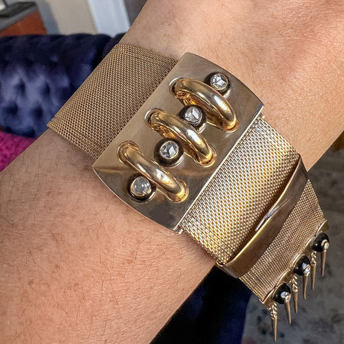 Victorian Diamond Jarretiere Fringe Bracelet sold by Doyle and Doyle an antique and vintage jewelry boutique