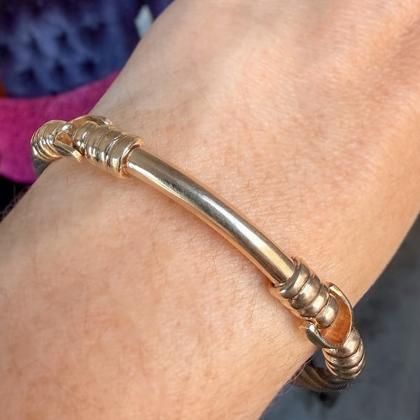Vintage Gold & Silver Cable Bracelet, sold by Doyle & Doyle antique and vintage jewelry boutique
