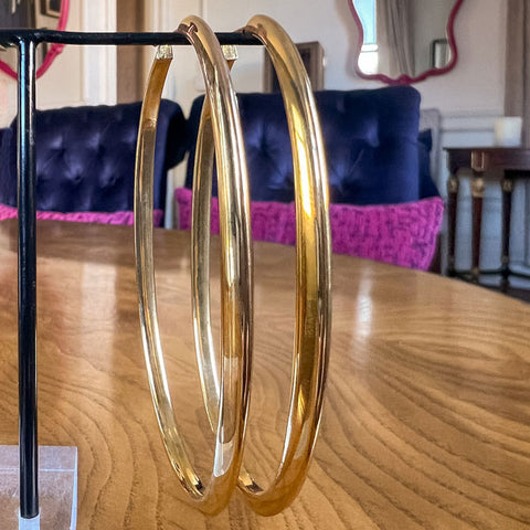 Vintage Oversized Hoop Earrings sold by Doyle and Doyle an antique and vintage jewelry boutique