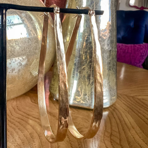 Vintage Textured Gold Hoop Earrings, from Doyle & Doyle antique and vintage jewelry boutique