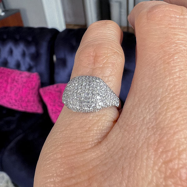 Estate Pave Set Diamond Ring sold by Doyle and Doyle an antique and vintage jewelry boutique