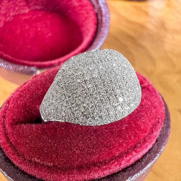 Estate Pave Set Diamond Ring sold by Doyle and Doyle an antique and vintage jewelry boutique