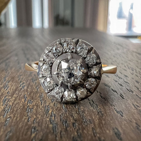 Antique Diamond Cluster Ring sold by Doyle and Doyle an antique and vintage jewelry boutique