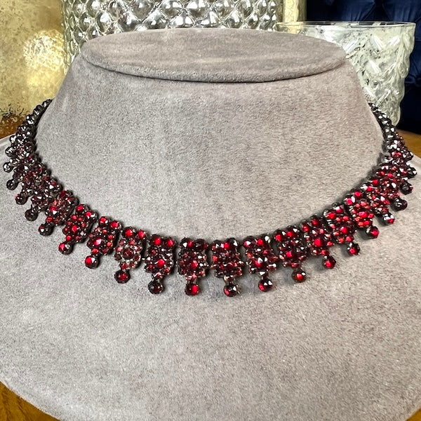 Antique Victorian Bohemian Garnet Collar Necklace, from Doyle & Doyle antique and vintage jewelry boutique