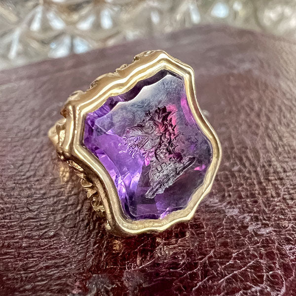 Georgian Amethyst Intaglio Fob Pendant, from Doyle & Doyle antique and vintage jewelry boutique