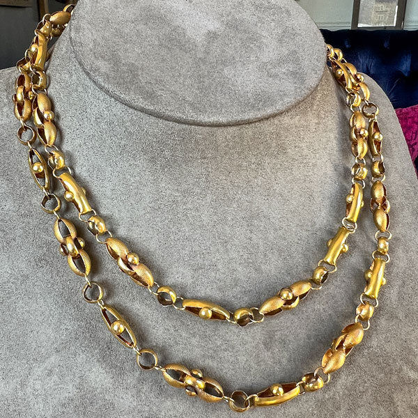 Antique Georgian Gold Double Chain Necklace, from Doyle & Doyle antique and vintage jewelry boutique