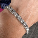 Vintage Diamond Straightline Tennis Bracelet sold by Doyle and Doyle an antique and vintage jewelry boutique