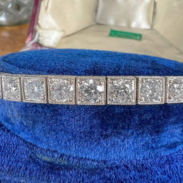 Vintage Diamond Straightline Tennis Bracelet sold by Doyle and Doyle an antique and vintage jewelry boutique