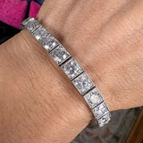 Vintage Diamond Straightline Tennis Bracelet sold by Doyle and Doyle an antique and vintage jewelry boutique