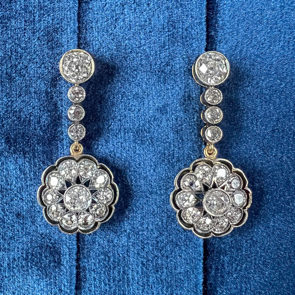 Vintage Diamond Drop Earrings, from Doyle & Doyle antique and vintage jewelry boutique