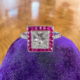 Diamond & Ruby Engagement Ring, 1.01ct sold by Doyle and Doyle an antique and vintage jewelry boutique