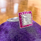 Diamond & Ruby Engagement Ring, 1.01ct sold by Doyle and Doyle an antique and vintage jewelry boutique