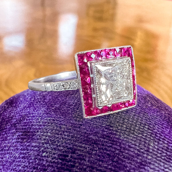 Diamond & Ruby Engagement Ring, 1.01ct sold by Doyle and Doyle an antique and vintage jewelry boutique