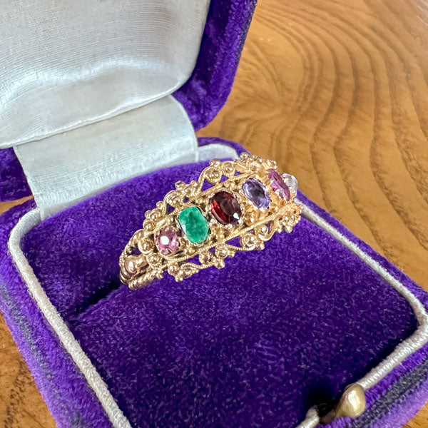 Antique Georgian Gemstone Acrostic Regard Ring, from Doyle & Doyle antique and vintage jewelry boutique