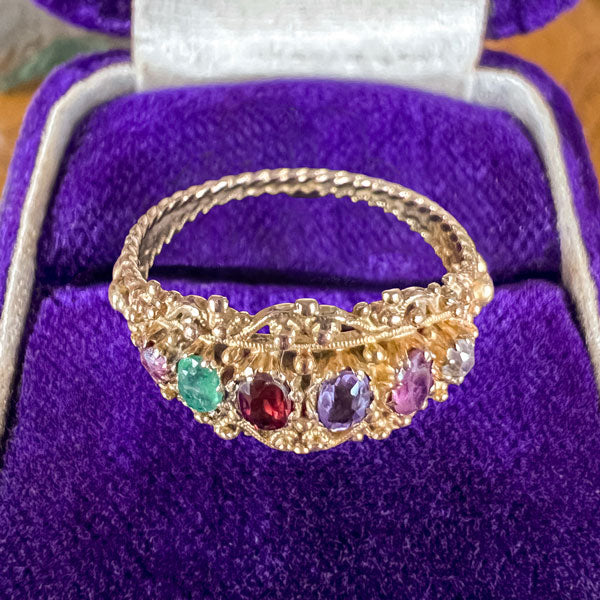 Antique Georgian Gemstone Acrostic Regard Ring, from Doyle & Doyle antique and vintage jewelry boutique