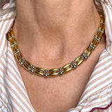 Vintage Two Tone Gold Collar Necklace signed Chimento, from Doyle & Doyle antique and vintage jewelry boutique