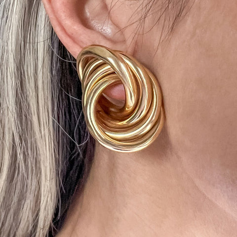 Vintage Interlocking Circle Earrings sold by Doyle and Doyle an antique and vintage jewelry boutique
