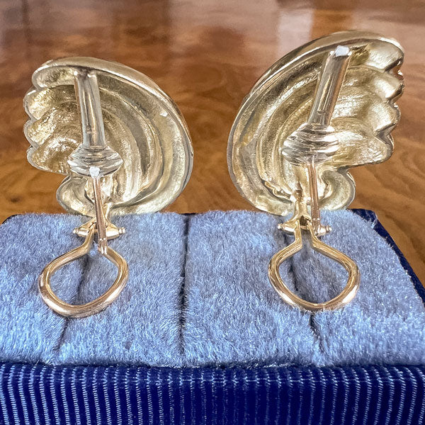 Vintage Ridged Earrings sold by Doyle and Doyle an antique and vintage jewelry boutique